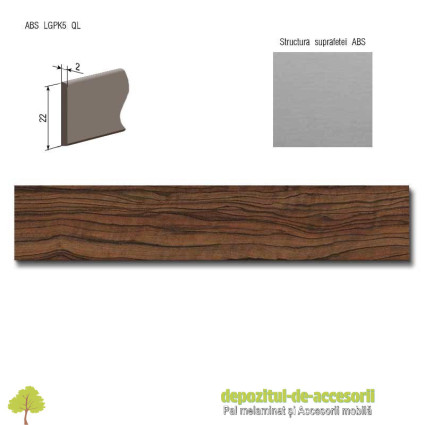 Cant ABS Maslin Cordoba inchis 22mm x 2mm  Compatibil cu PAL Melaminat Maslin Cordoba inchis Egger H3031 ST9