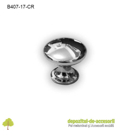 Buton metalic mobilier B407-25-CR Ø17mm crom